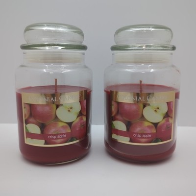 Colonial Candle Crisp Apple Large Jar Candle 18oz 2 Pack Fresh Apple Scent