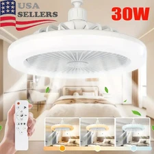 E27 Socket Fan Light With Remote Ceiling Fan Adjustable Smart LED 3 Speed