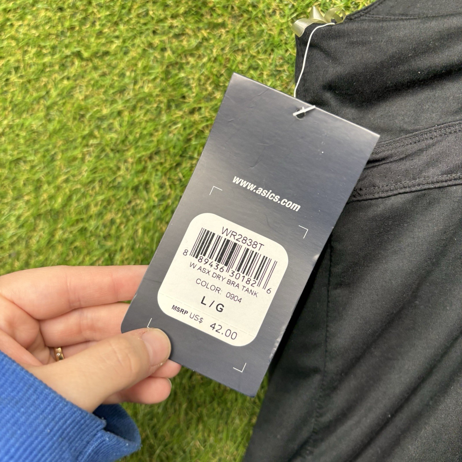 ASICS ASX Dry Bra Tank Top Womens Large Black Gym Stretch Comfort Sportswear NWT thumbnail 3