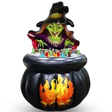 Halloween Inflatable Witch Cauldron Cooler – 48", 240+ Can Ice Bucket FAST SHIP
