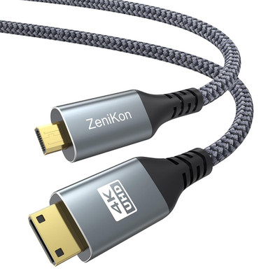 4K Micro HDMI to Mini HDMI Cable 3.3FT for Raspberry Pi 5/4 Camera to Portable M