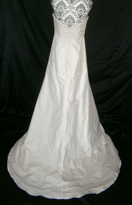Jenny Yoo Wedding Dress 8 Off-White Silk Satin Strapless Ruched Empire Train