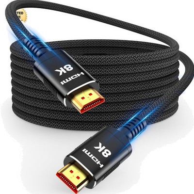 8K HDMI Fiber Optic Cable 100FT 2.1 Unidirectional 48Gbps HDR eARC Support