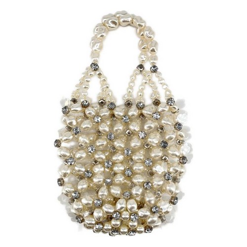 Simone Rocha | HANDHELD BEADED BINDLE BAG | Off-white | Women's