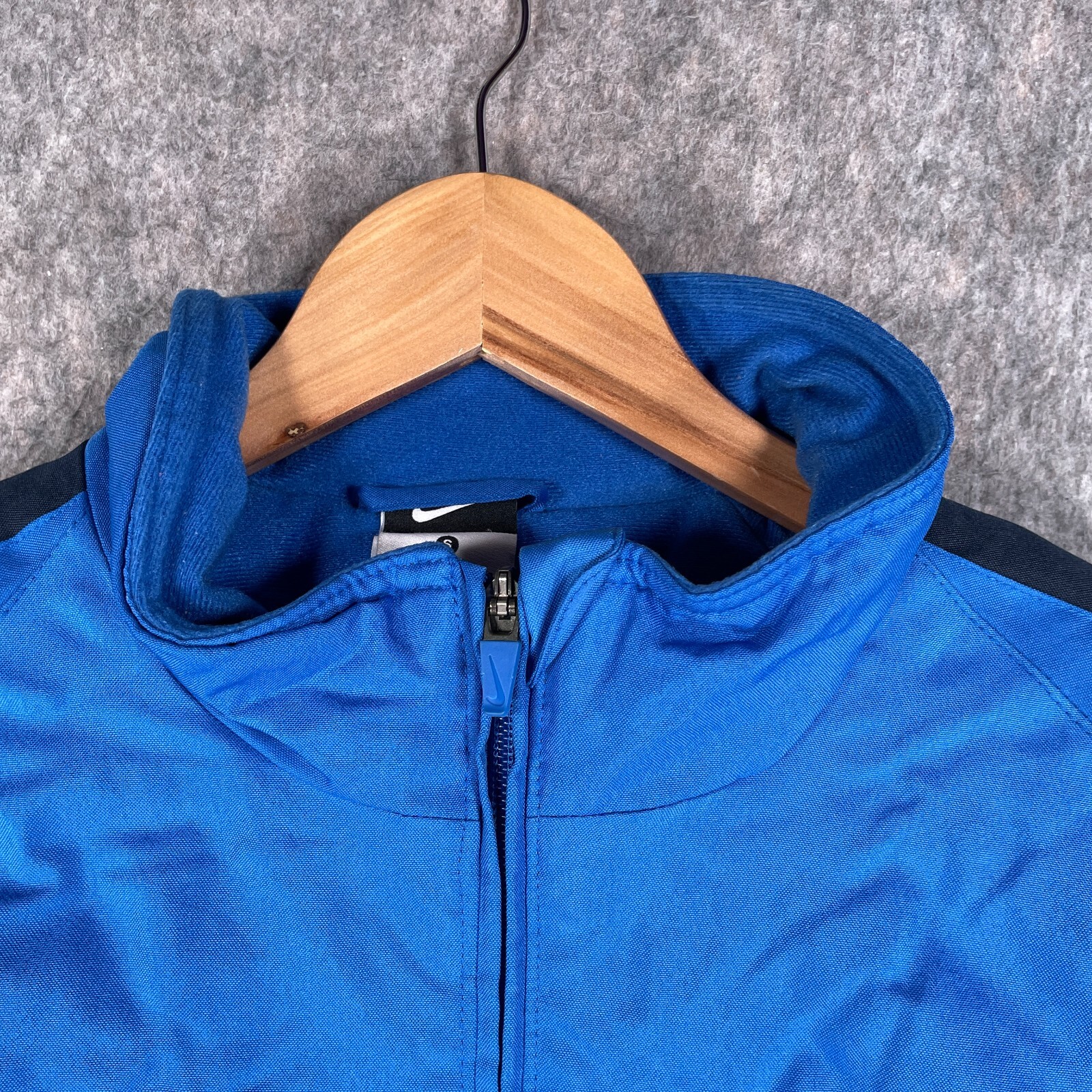 SACAI X NIKE Nike Giacca Uomo 36 38 Blu Bianco Swoosh Logo Pile Interno Imbottito Cappotto Casual