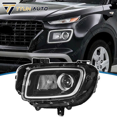 Halogen Headlight For 2020-2025 Hyundai Venue Chrome Left Driver LH W/O DRL