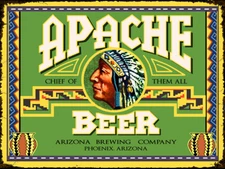 Vintage Arizona Apache Ale ad reproduction steel sign bar decor