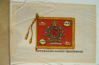 B.D.V. Zigaretten Seide - 2. DRAGOON GUARDS (QUEEN'S BAYS) Seidenabzeichen (ca.7x5 cm)