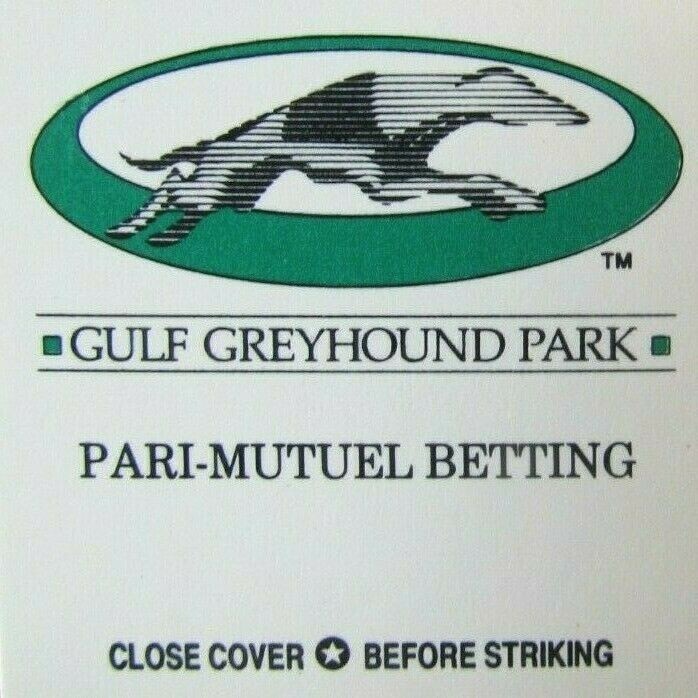 GREYHOUND RACING MATCHBOOK COVER GULF DOG TRACK LA MARQUE TEXAS