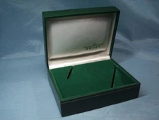 VINTAGE GENUINE ROLEX Green watch box case wood leather 11.00.2 250429003yA