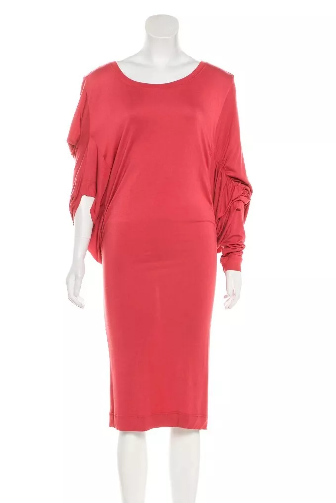 VIVIENNE WESTWOOD ANGLOMANIA Asymmetrical Knit Coral Dress S