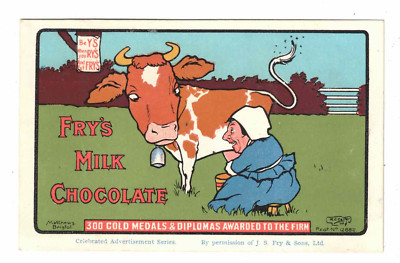 Vintage Postcard - c1910 - Fry's Chocolate ''See their Eyes as she buys Fry's''