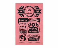 Birth wall custom laser engraved baby measurements sign nursery decor newborn