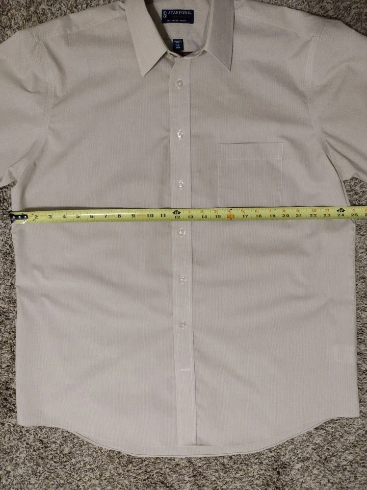 Súper Camisa Stafford Performance Clásica Para Hombre Tostada Talla 17-34/35 Manga Larga  Foto 3 de 4