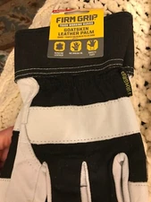 Goatskin Leather Safety Cuff Mens Work Gloves Firm Grip New Size L 