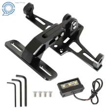 Universal Motorcycle Tail License Plate Holder Fender Eliminator Kit LED Light