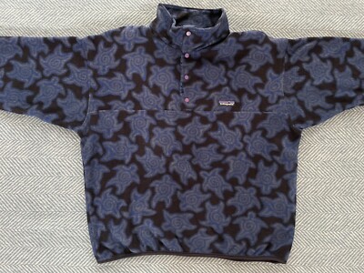Patagonia 1995 Zen Turtle Snap-T Synchilla Fleece Canada Mens