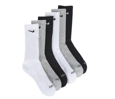 nike socks black and white pack