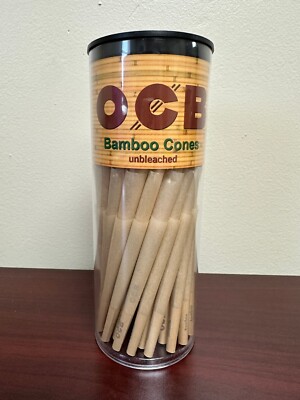 OCB BAMBOO Unbleached 1 1/4 Cone 100 Pack Cones w/Free Tube