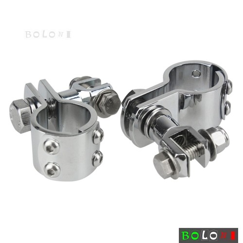 Motorcycle 1-1/2" Engine Crash Bar Highway Foot Peg Mount Clamps Fits: Harley - Picture 3 of 6