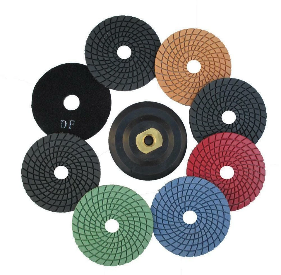 HESS 100mm Nass Polierscheiben Diamantpad Schleifpads Nasspolieren Marmor Granit