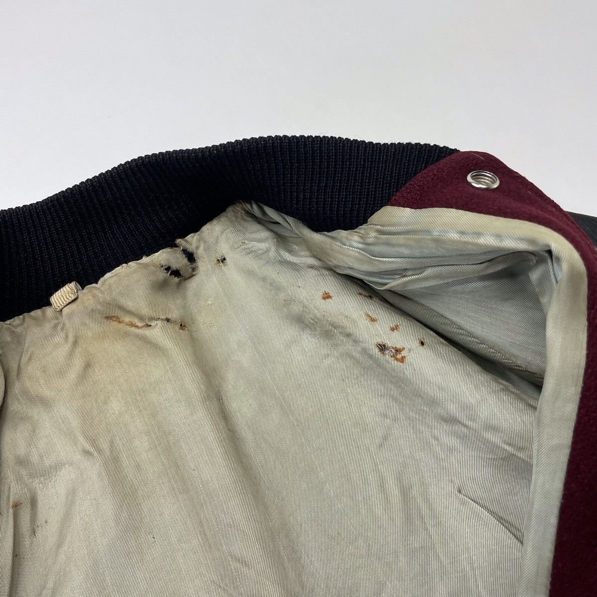 Vintage 50s 60s Lasley Knitting Co Letterman Varsity Jacket 36 Red