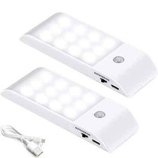 Rechargeable Motion & Light Sensor Night Lights With Magnetic Stick on - 2 Pack