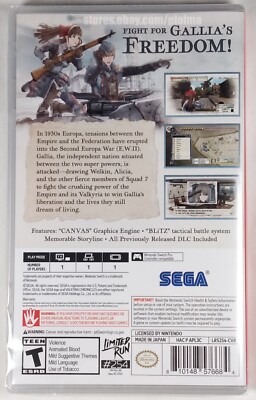 VALKYRIA CHRONICLES REMASTERED New NINTENDO SWITCH Game Limited