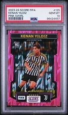 2023-24 Panini Score FIFA #125 Kenan Yildiz - Pink Swirl /20 RC PSA 10 (pop 1)