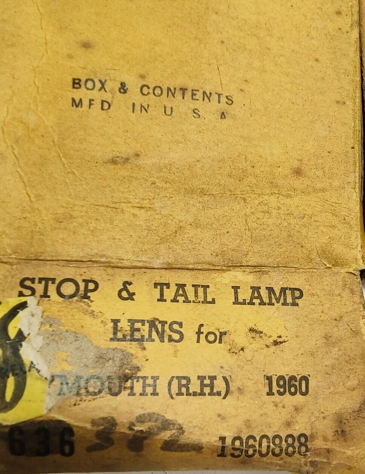 Luz trasera derecha Plymouth Savoy Belvedere Fury 1960 lente roja 1960888 nuevo en stock Foto 3 de 4