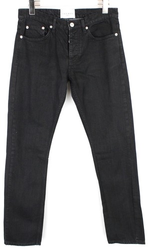 Sandro Droit Herrenjeans W29 Slim Fit Knopf Fly Denim Schwarz