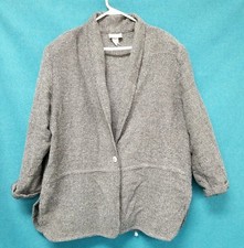 Coldwater Creek Tweed Grey/Charcoal Jacket Women's Sz XL