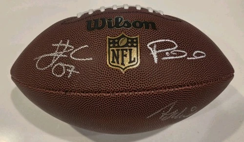 KANSAS CITY CHIEFS-PATRICK MAHOMES-TRAVIS KELCE-ANDY REID AUTOGRAPHED FOOTBALL