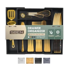Expandable Drawer Organizer for Utensils Holder, Adjustable Cutlery Tray, Pre...