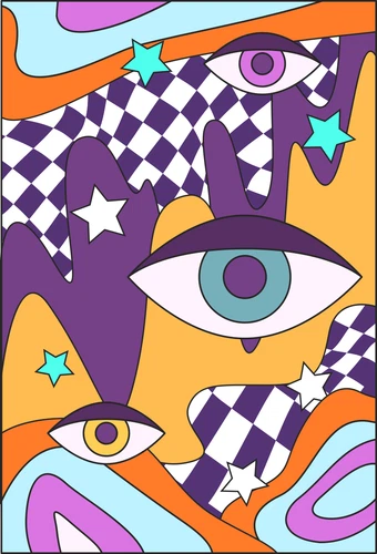 Psychedelic 70s Groovy Good Vibes Only Peace Self Adhesive Vinyl Sticker