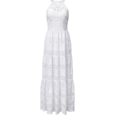 Eliza J Size 6 Ivory Lace Maxi Dress Tiered Boho Wedding Bridal Cottagecore