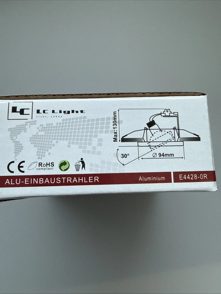 LC Light Einbaustrahler Rund Rahmen Alu Bicolor Doppelring Einbau-Spot Ø92mm - Bild 3 von 4