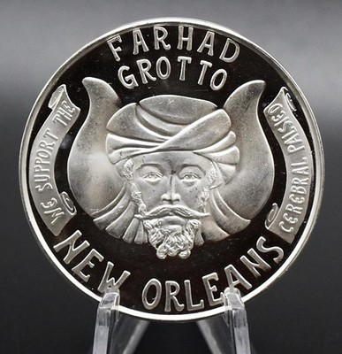 1968 FARHAD GROTTO New Orleans Cerebral Palsy 1oz 999 FINE Silver