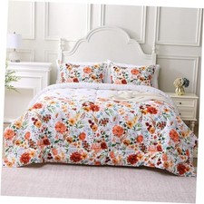 Floral Size Comforter Sets, Vintage Red Patterned Bed in a Bag King Blossoms