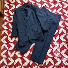 Vintage 1950s 60s Blue Drop Loop Two Piece Suit As Is Worn Flaws Rockabilly