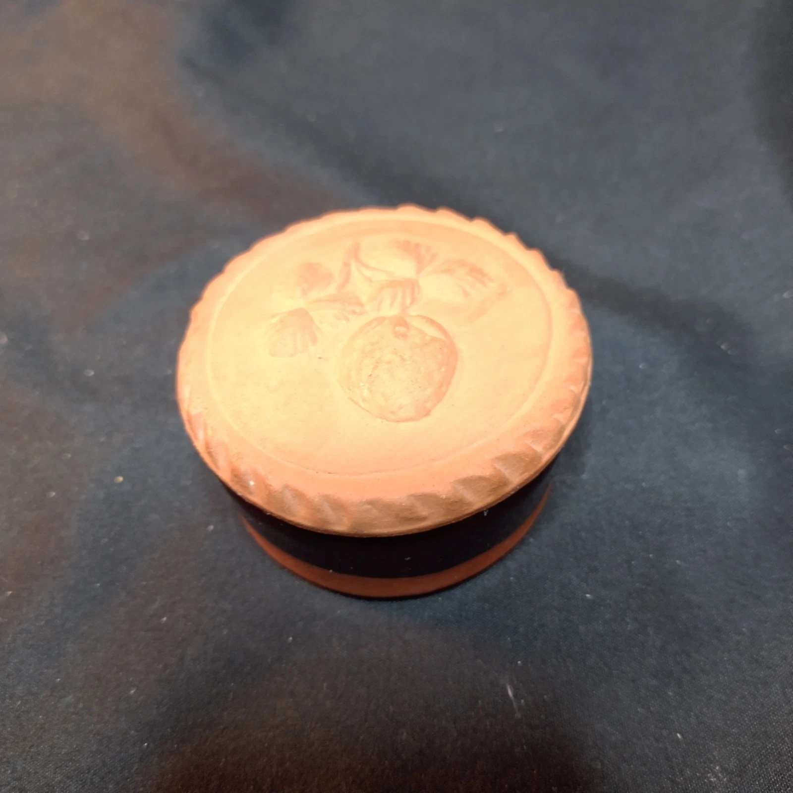 Vintage Rosecraddoc Pottery Terracotta Strawberry Butter Dish Pot Lid Cornish UK