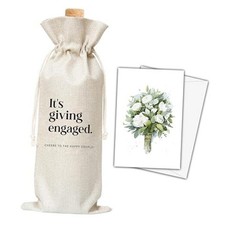 Engagement Gifts Wine Bag  Card, Mr and Mrs Wedding Wine Bag, Gifts For Bride
