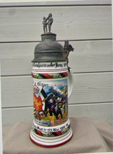 Chope de réserviste Allemand Prussien Prusse, en porcelaine polychrome avec