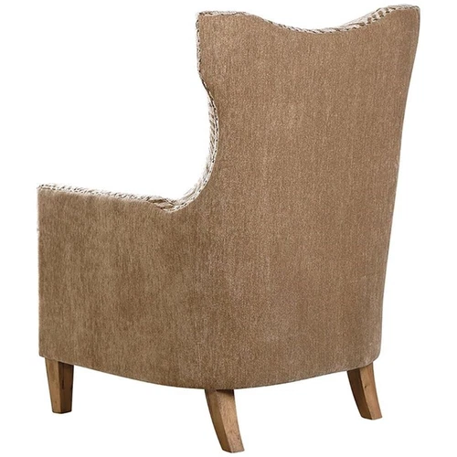 Uttermost Kiango Wood Fabric and Metal Animal Pattern Armchair in Brown/White - Picture 4 of 7