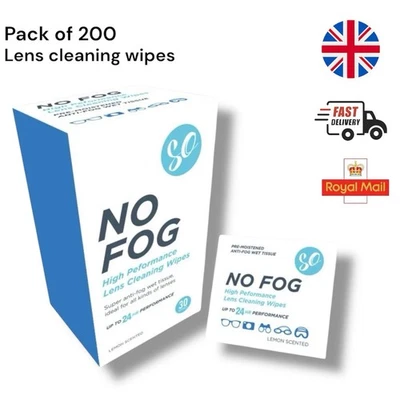 SO No Fog Gläser Tücher für Brillen - Hochleistungsbrille Antibeschlag Tücher 200X