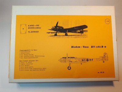 Blohm Voss BV -141 B-0; 1:48; Karo-As Modellbau; Vacu mit Epoxy Teilen; selten