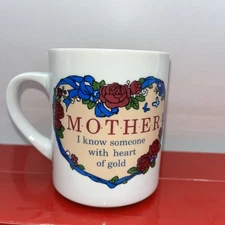 Mother's Day Gift Coffee Mug Cup Floral Abbey Press 1992 Vntg Heart Of Gold NEW