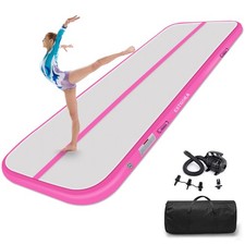 Gymnastics Mat For Tumbling 10ft Tumble Track 4 Inch Thick Inflatable Gymnast...