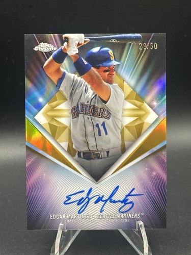 🔌IU 2026 TOPPS CHROME BASEBALL 75TH DIAMOND AUTO GOLD /50 EDGAR MARTINEZ