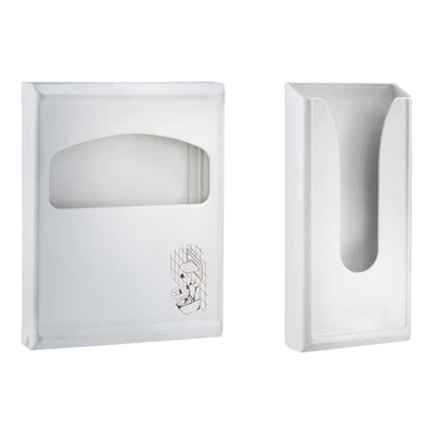 Distributeur Coordonné Pour Toilette Et Sacs Hygiéniques En Plastique Blanc - Photo 1/4
